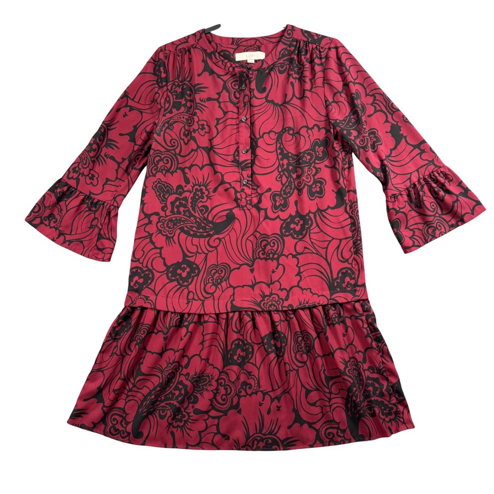 Whimsigoth Dark Romantic Mini Dress S Red Black Paisley Witchy Gothic